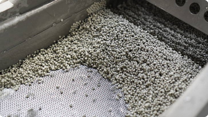 It comes as filtered regranulate, ready for the next step.