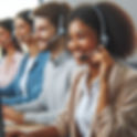 Background image of smiling customer service people for decoration only