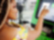 Background image of person working cash kiosk for decoration only