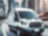 Secure cash transport van on busy city street