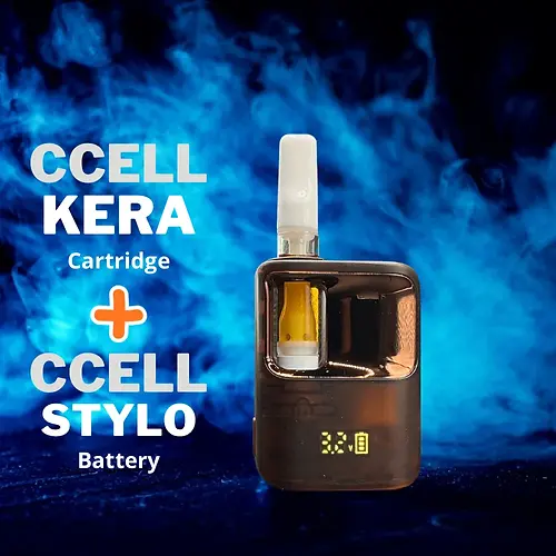 Cartridge CCELL Kera. Baterie CCELL Stylo hnědá. HHC Cartridge. THCX Cartridge. T9THC Cartridge.