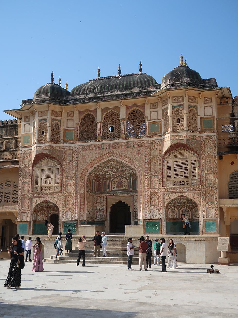 Fachada de um dos edifícios do Forte Amber, Jaipur, Índia