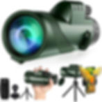 Green monocular telescope with tripod and phone adapter