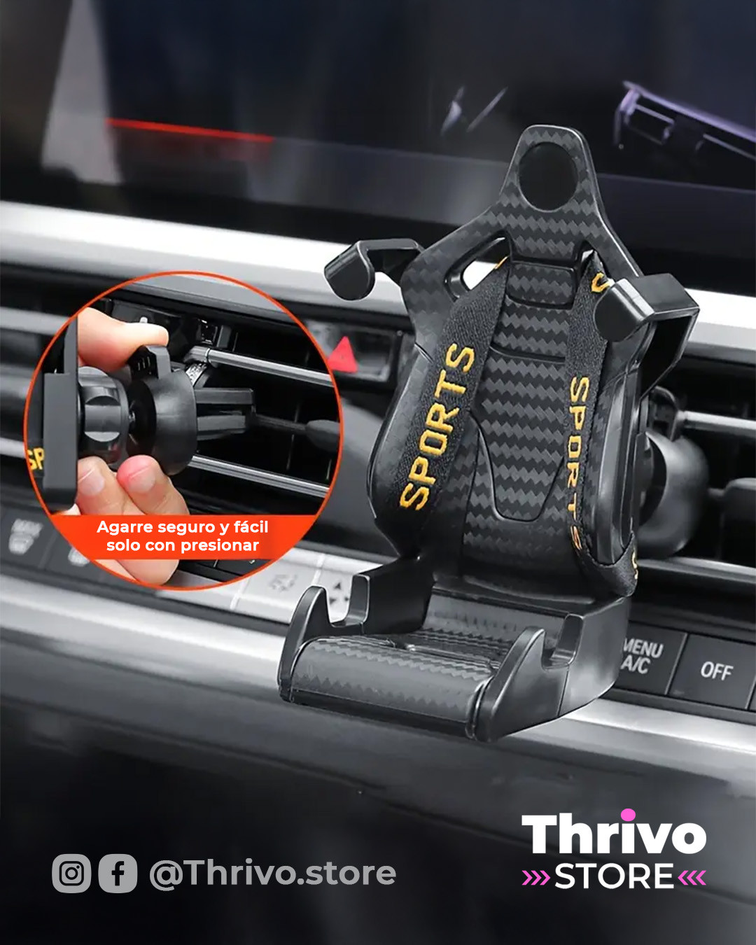 Soporte de celular para carro estilo butaca racing deportiva