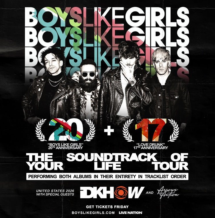 Boys Like Girls are bringing The Soundtrack Of Your Life 2026 Tour to Hard Rock Live Orlando
