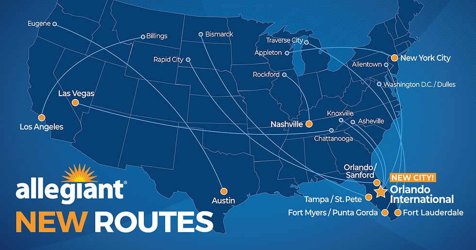 Allegiant to begin flying to and from Orlando International Airport starting May 2024