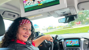 Mickey Mouse Shorts Rolling Into Minnie Vans At Walt Disney World