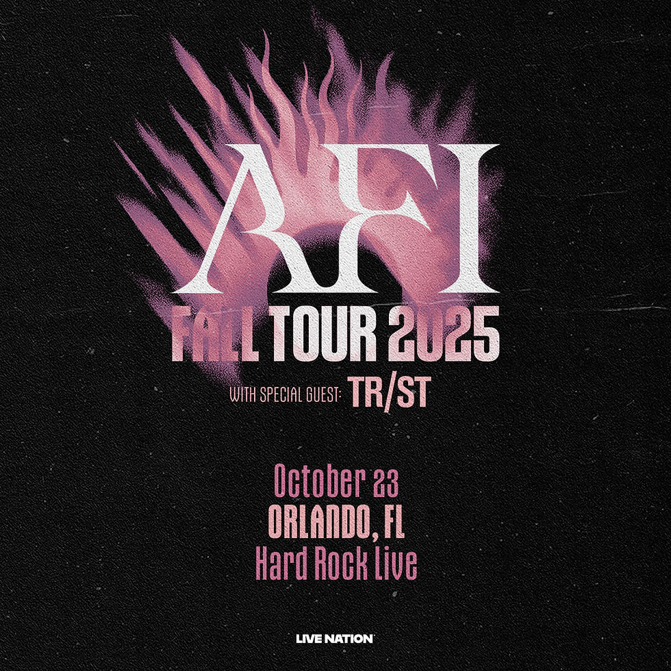 Alternative rock band AFI has announced a Fall 2025 Headline Tour including a stop in Orlando on October 23