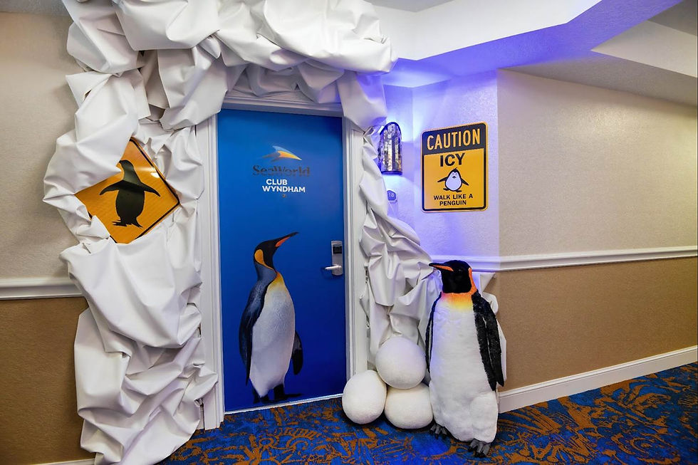 Stay cool this summer in the Antarctica-themed SeaWorld Suite at Club Wyndham Bonnet Creek in Orlando