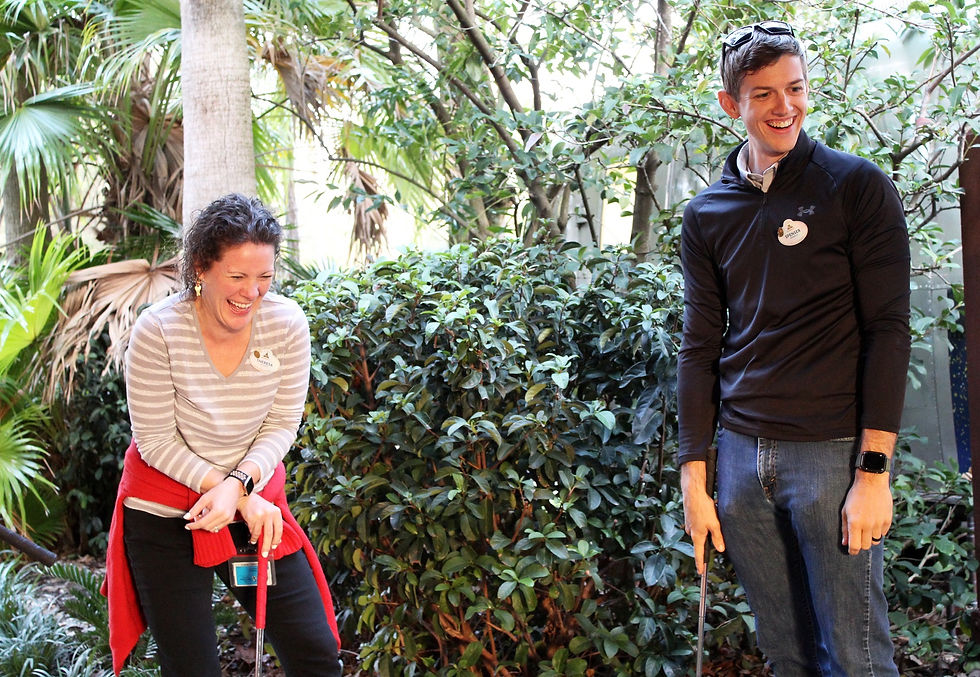 Cast Members Supporting Toys For Tots At Disney's Winter Summerland Miniature Golf Course