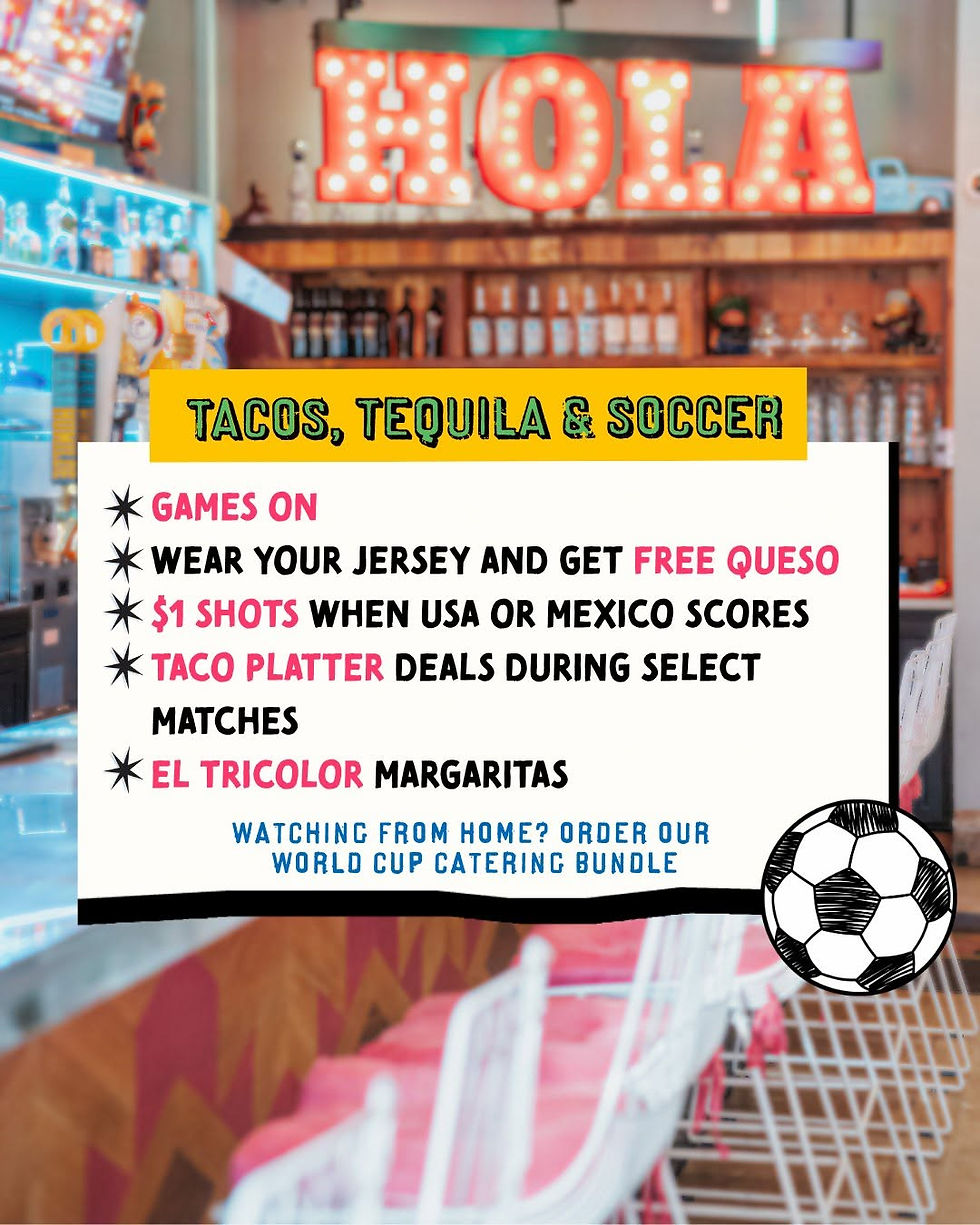 Fat Rosie’s kicks off Fútbol’s World Cup with $1 Shots, Tri-Colored Margaritas and more Game-Day Fiesta Specials