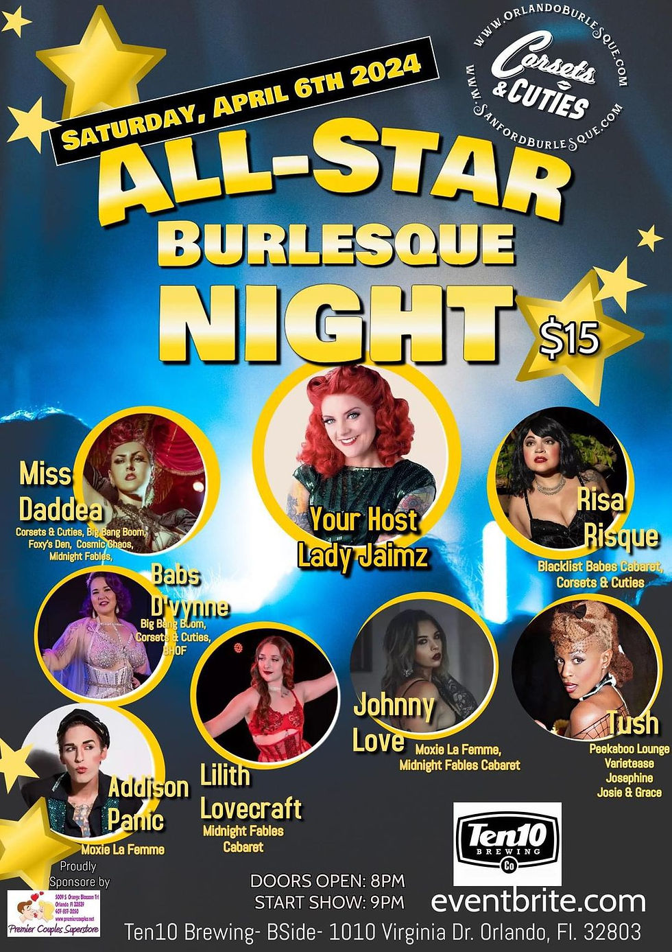 Corsets & Cuties All-Star Show is coming to Ten10 BSide!