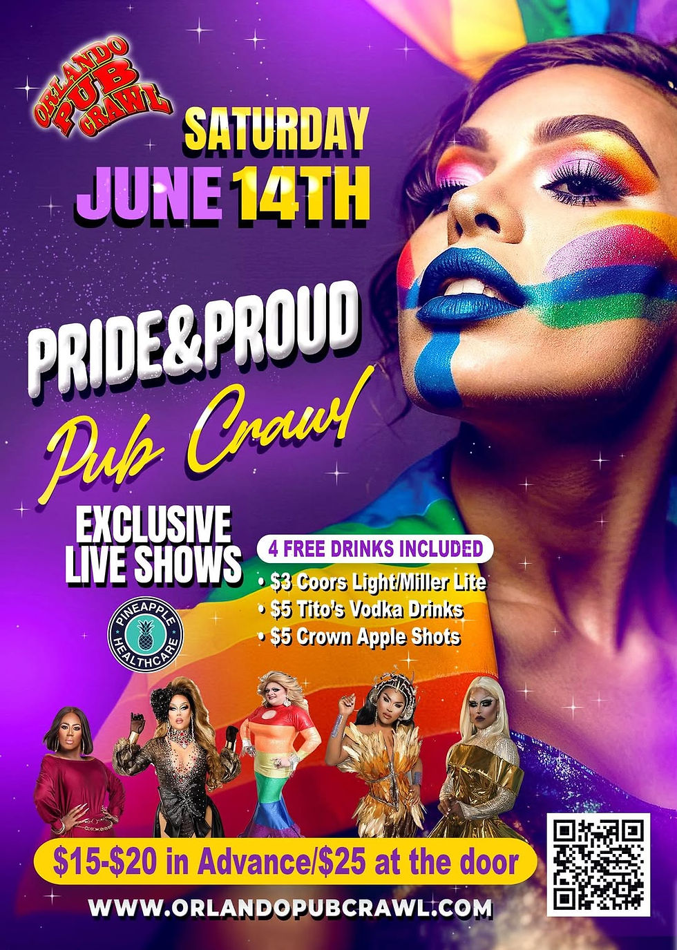 Join Orlando Pub Crawl in Thornton Park to celebrate Pride Month on June 14