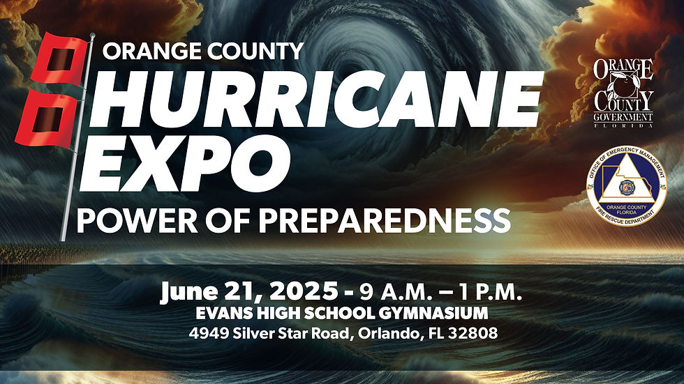 Attend the Orange County Hurricane Expo on June 21, 2025 and pick up free preparedness items!