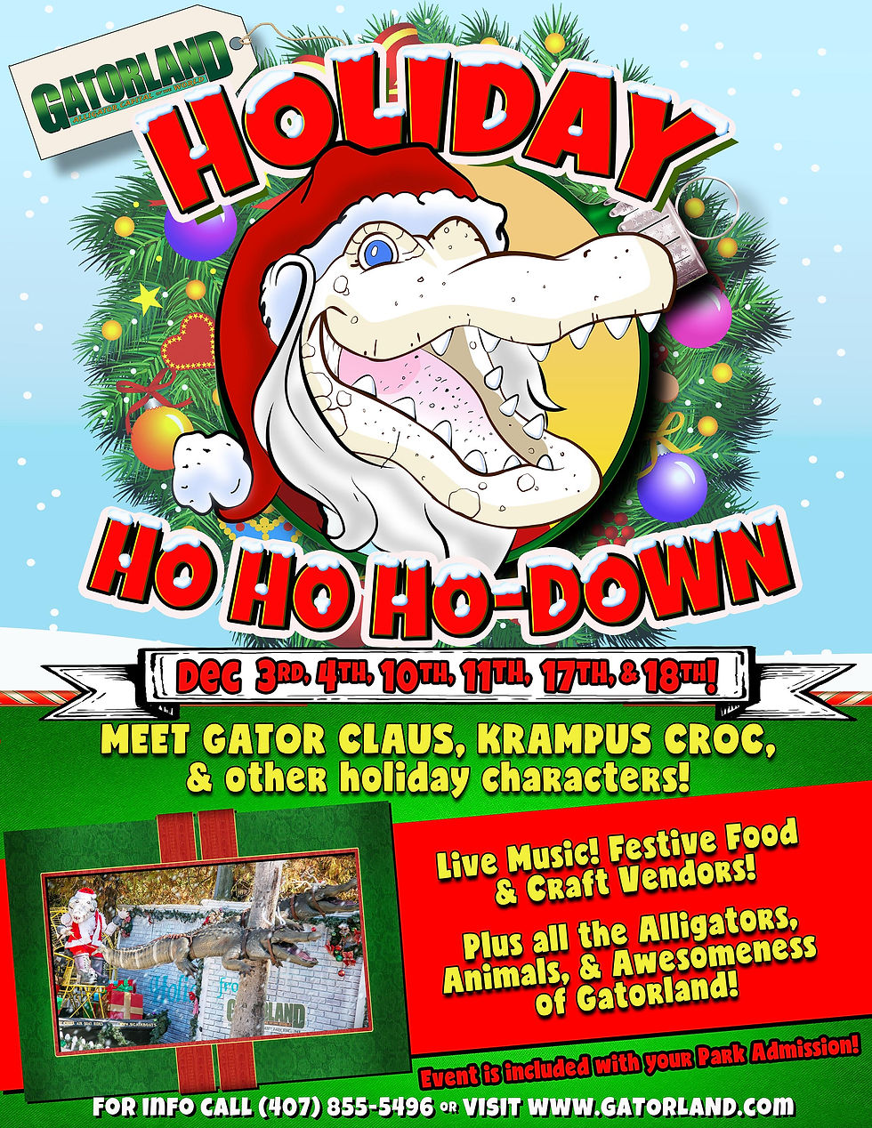 Gatorland’s annual Holiday Ho Ho Ho-Down Christmas event