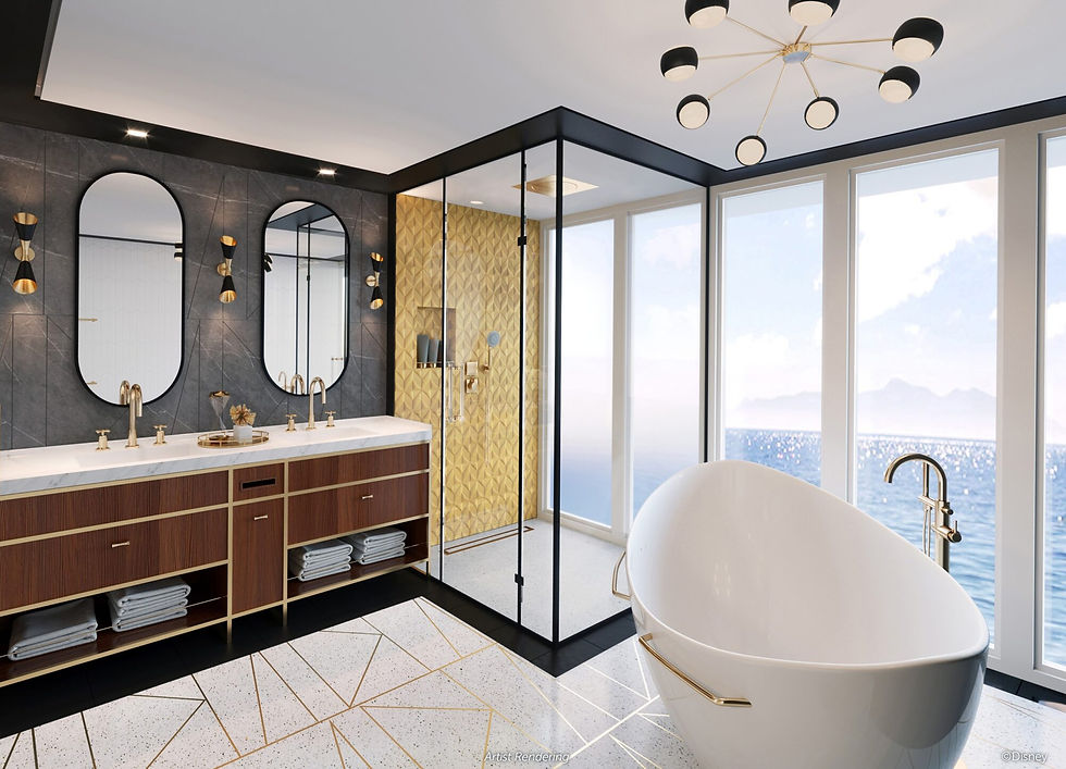 First Look at Inside - Oceanview- Verandah - Concierge Staterooms and Royal Suites onboard Disney Destiny