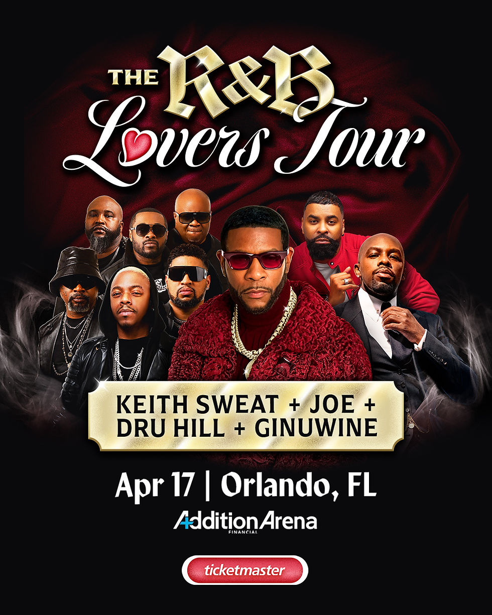 Keith Sweat, Joe, Dru Hill, and Ginuwine unite for The R&B Lovers Tour, hitting Orlando on April 17