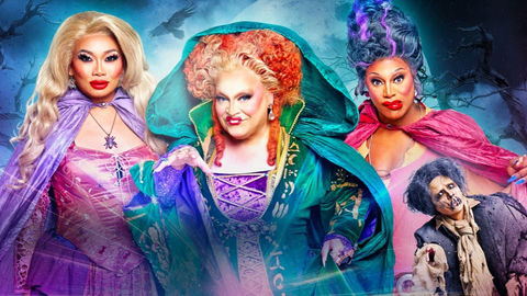 Ginger Minj. Sapphira Cristál, Jujubee, and Landon Cider land in Orlando with Hokus Pokus Live!