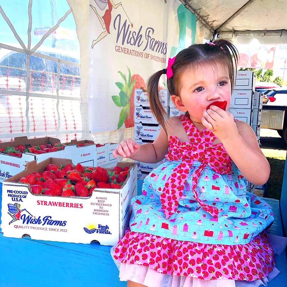 The Florida Strawberry Festival girl eating strawberries