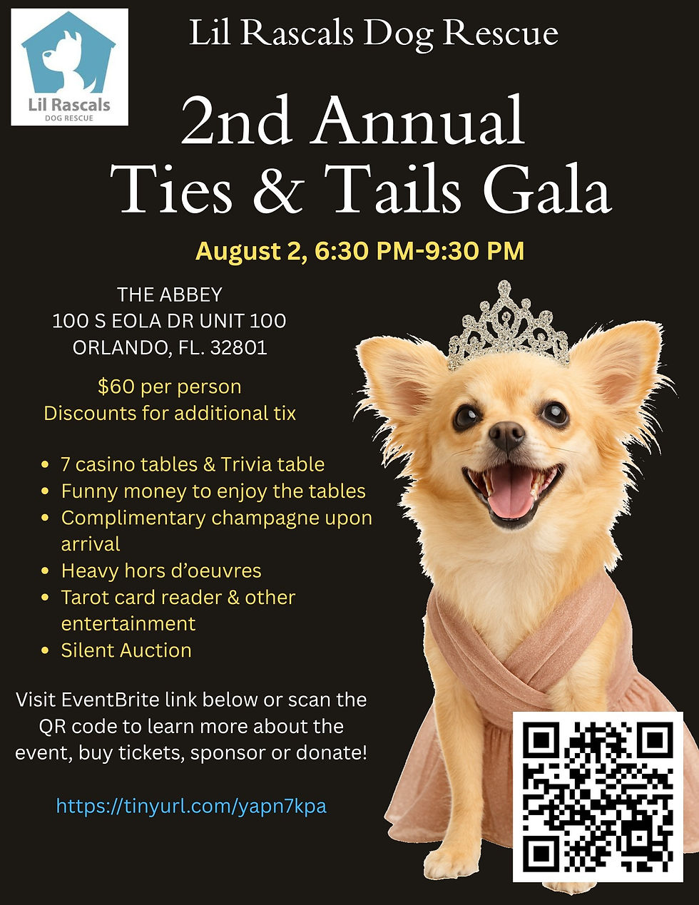 Lil Rascals Dog Rescue is hosting their 2nd Annual Ties and Tails Gala and everyone is invited!