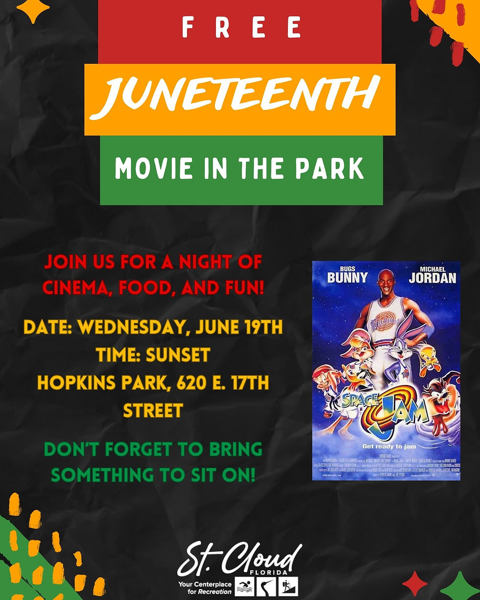 Join the City of St Cloud for a free Juneteenth Movie in the Park