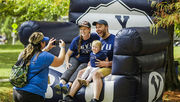 BYU and UCF fans team up to stock Knights Pantry on Oct. 24 at Food Drive Tailgate in Oviedo