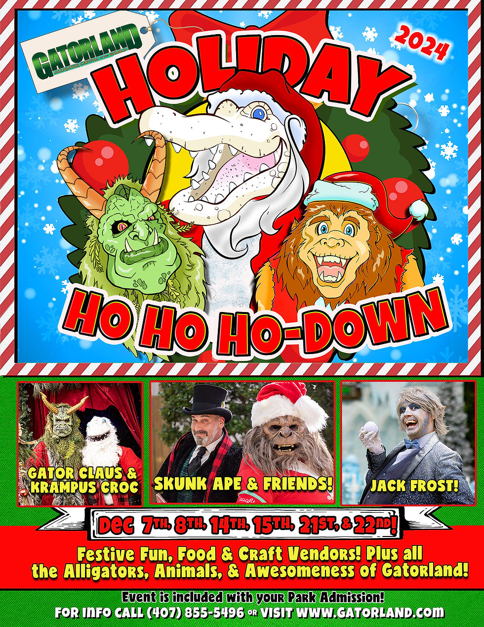 The Fifth Annual Holiday Ho, Ho, Ho-Down Christmas Event returns to Gatorland