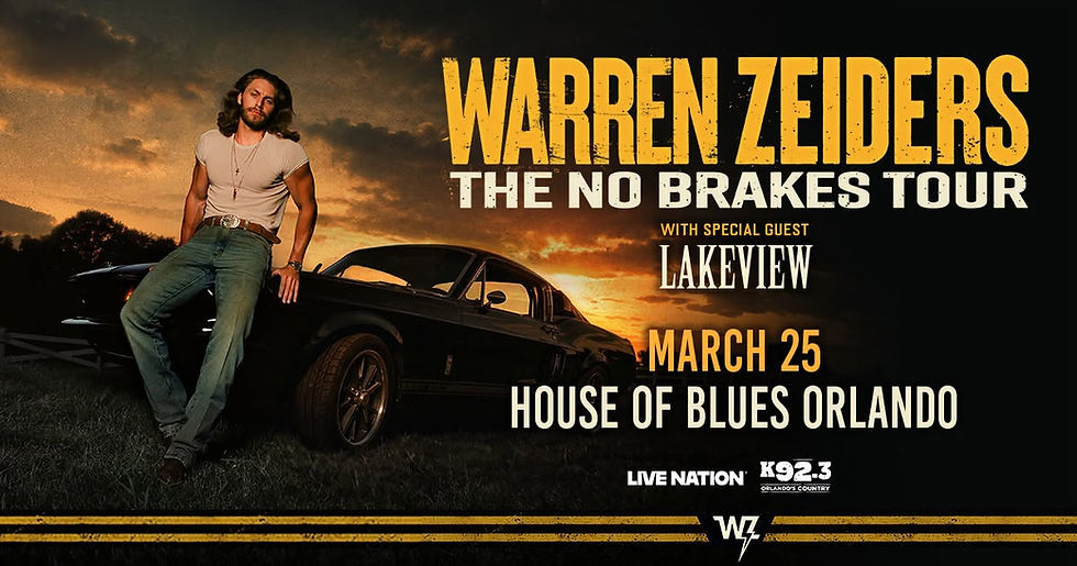 Warren Zeiders announces The No Brakes Tour 2027 and it's all kicking off in Orlando!