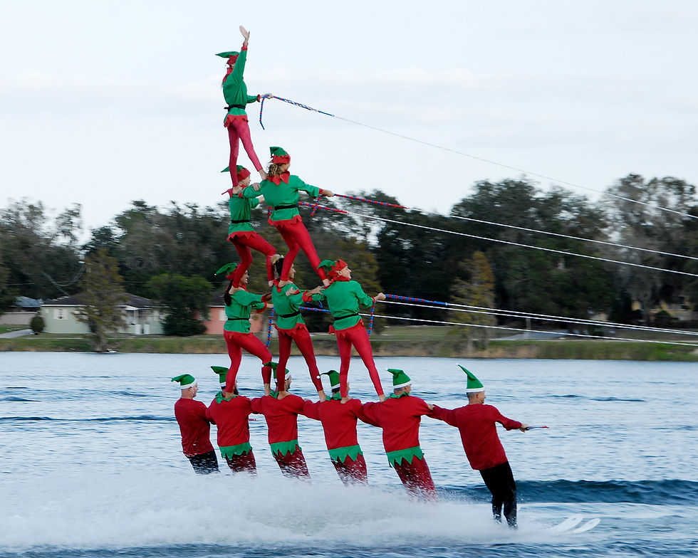 Don't miss the Free Cypress Gardens Christmas Water Ski Show in Winter