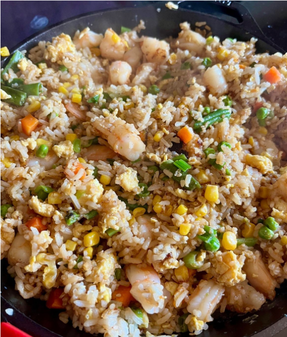 fried rice in a pan