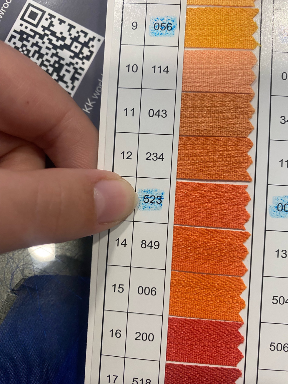 Scelta del colore per la realizzazione della zip