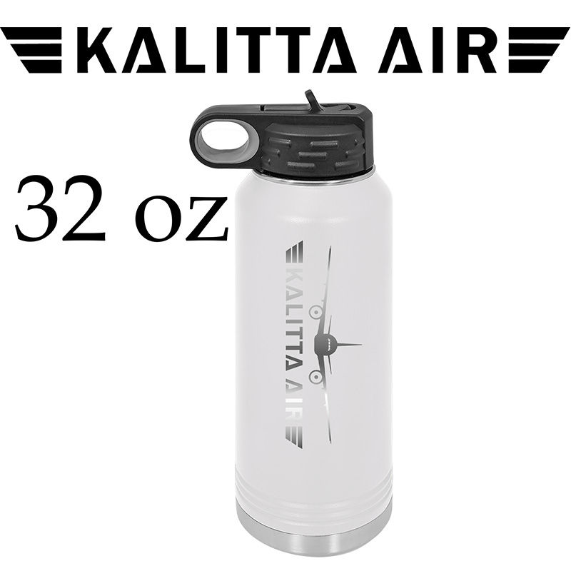 Thumbnail: 777 White 32 oz Insulated Kalitta Air Water Bottle Logo A