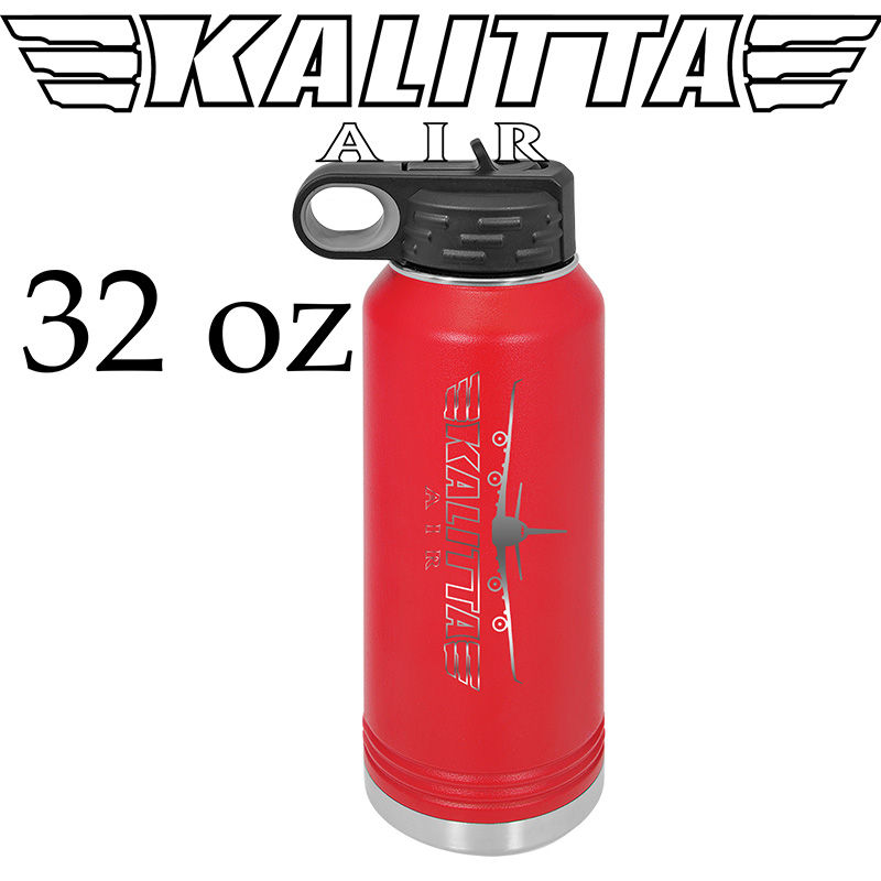 Thumbnail: 747 Red 32 oz Insulated Kalitta Air Water Bottle Logo B