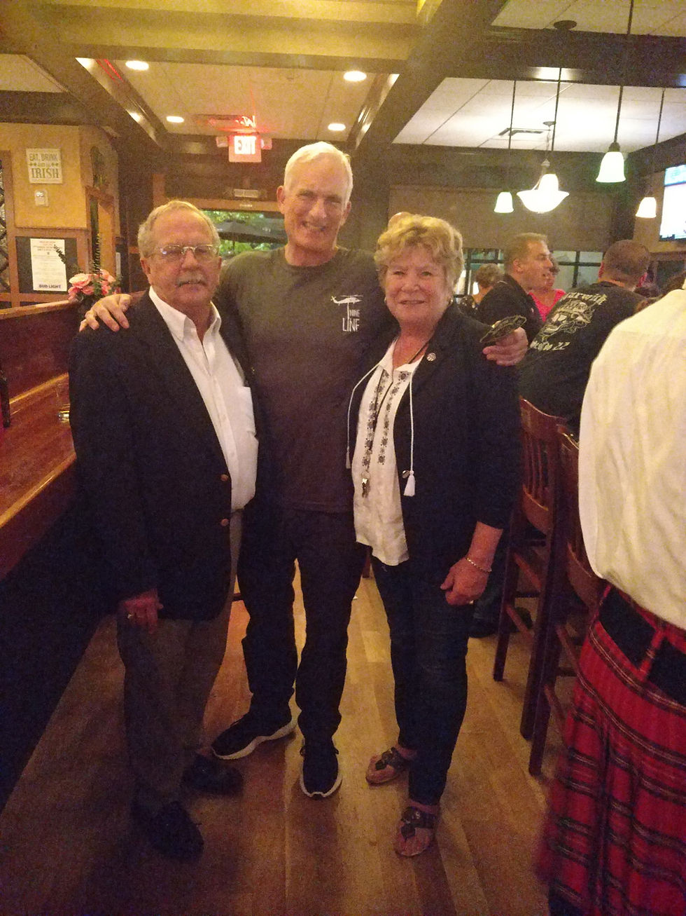 Stephen Lewis with Mark and Janet Russell at McBride's Pub, Waterman Square Providence.