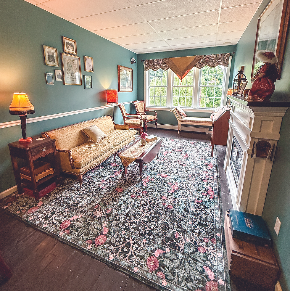 This lounge area offers another setting to read, play chess or rent out for a small party.