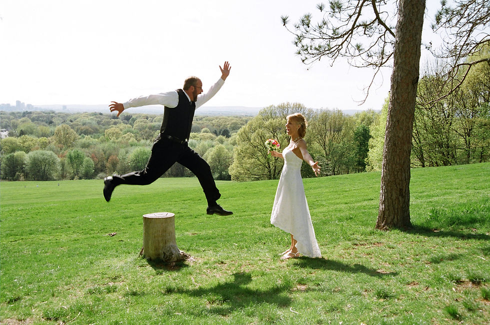 Dan and Karen on their wedding day – March 2, 2009 during a photo shoot at Wickham Park in Manchester.