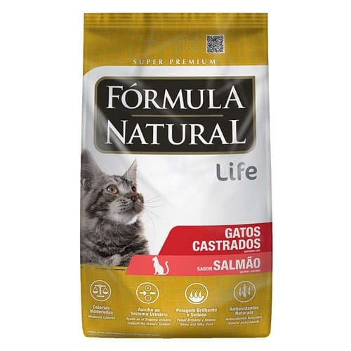 Ração para Gatos Castrados Sabor Salmão Fórmula Natural 7kg