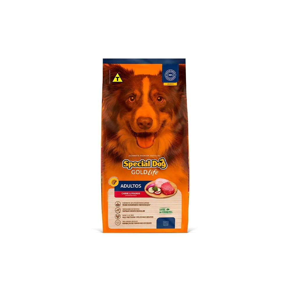 Ração para Cães Adultos Gold Life Carne e Frango Special Dog 20kg