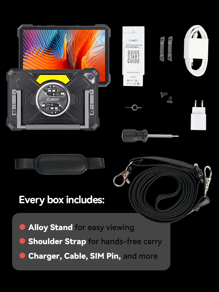 Thumbnail: Tablet Android 15 Cubot TAB KingKong S, 15300 mAh Battery, 16GB(6+10), 256GB, 10