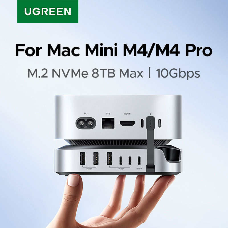 UGREEN USB HUB Docking Station for Mac Mini M4 M4 Pro M.2 NVMe SSD 8TB Max 10Gbp