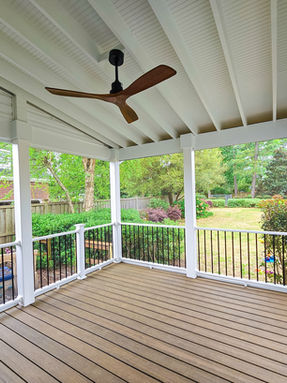 Exposed Rafers Screened In Porch. RTC Restorations. Wilmington NC.
