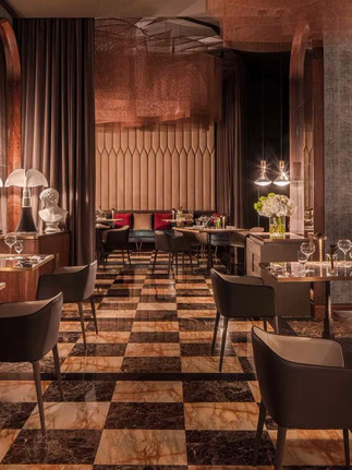 Inside Ineo Fine Dining restaurants dining area at Anantara Palazzo Naiadi Rome Hotel