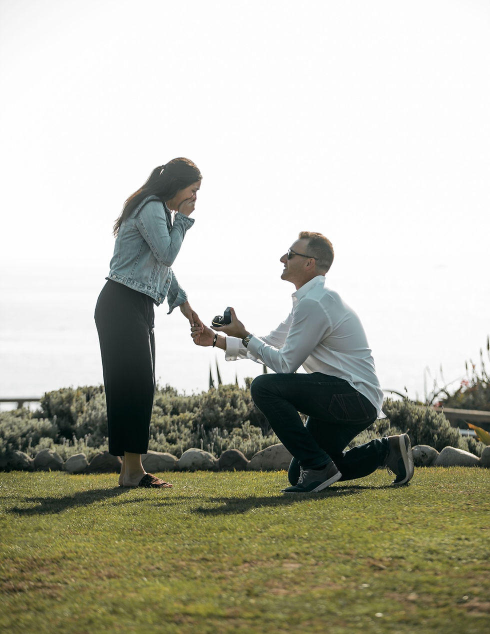 Capturing the moment of surprise during a wedding Engagement