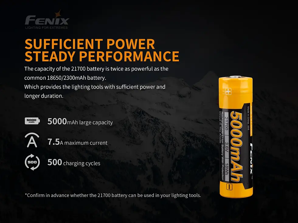 Thumbnail: Fenix Battery 21700 5000mAH Type-C USB