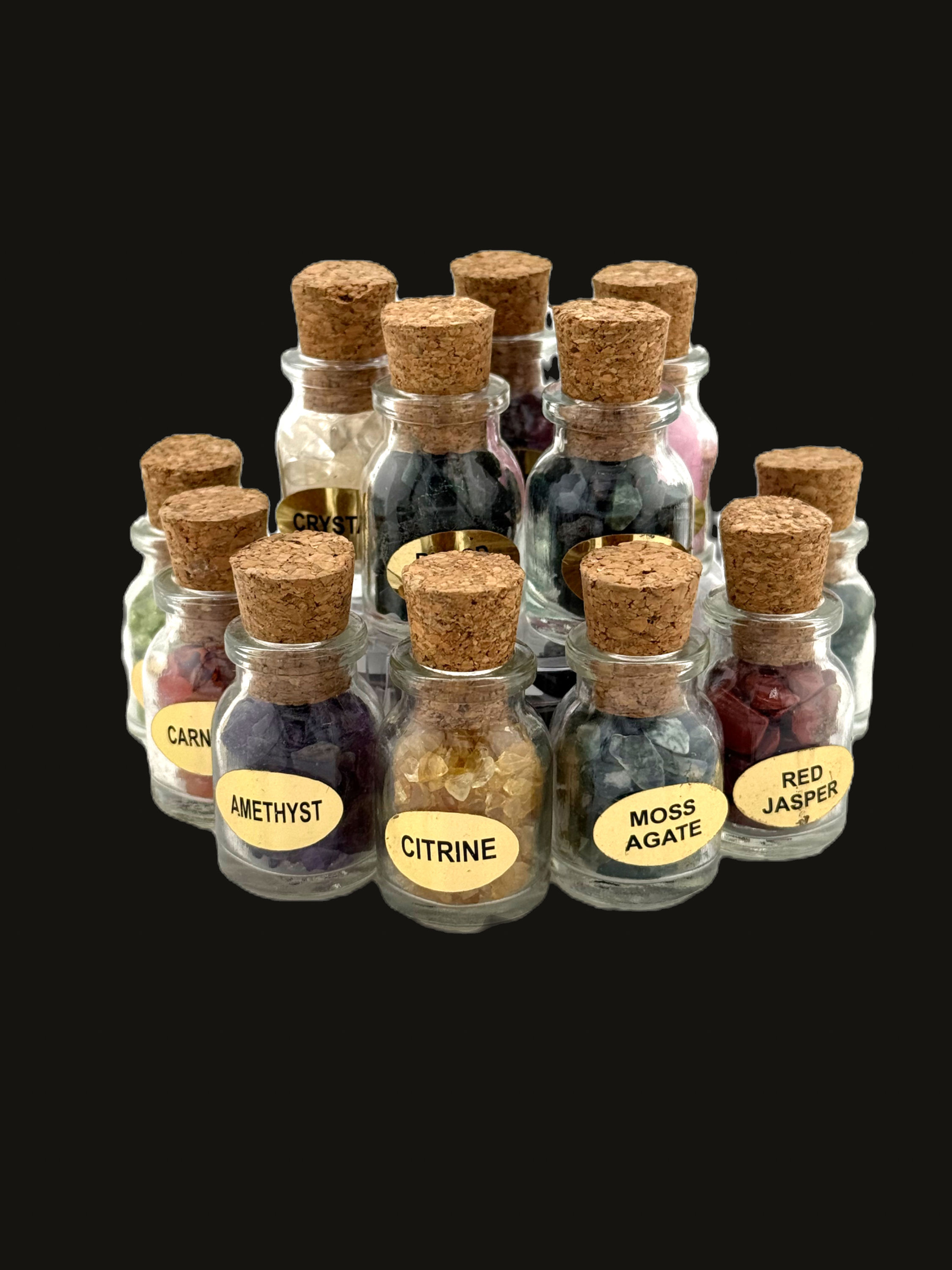Gemstone Chips Bottles-Set of 12