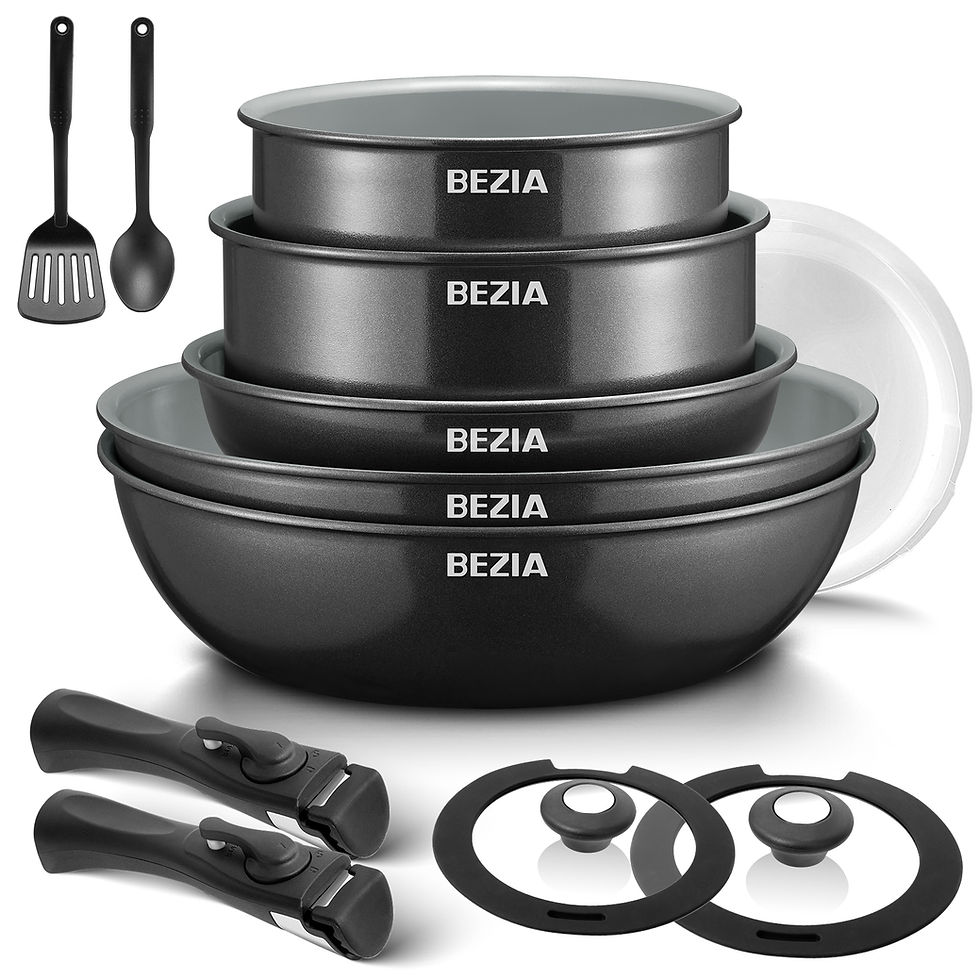 BEZIA 13-teiliges antihaftbeschichtetes Induktions-Kochgeschirrset mit Keramik