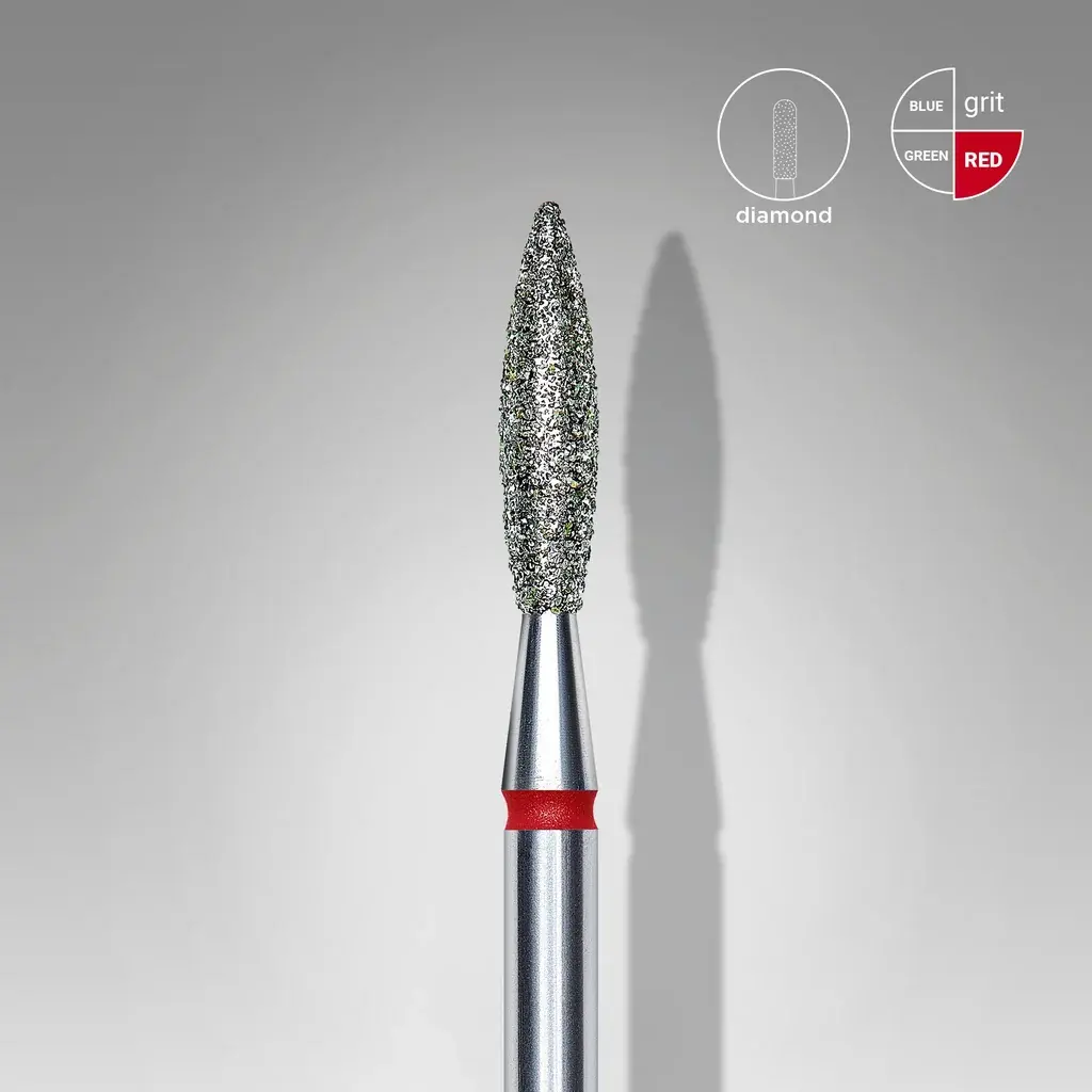 Red flame diamond nail drill bit 2.3 mm for manicure
