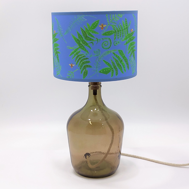 Recycled Glass Demijohn Table Lamp with Choice of Flex | 36cm Smoke Grey