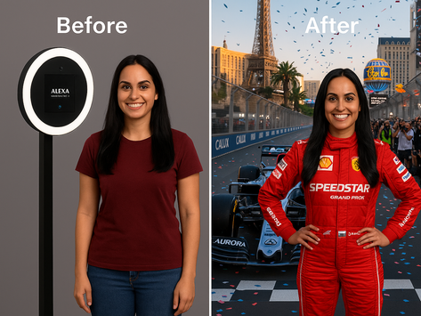 F1 Las Vegas Grand Prix experience, Las Vegas F1 fan experience, F1 Las Vegas 2025 events, Formula 1 Las Vegas Grand Prix, F1 Vegas race weekend, Las Vegas F1 hospitality, AI photo activation Las Vegas, F1 AI photo booth, AI racing photo transformation, F1 fan zones Las Vegas, Vegas F1 pop-up activations, Las Vegas Strip F1 race, experiential F1 activations