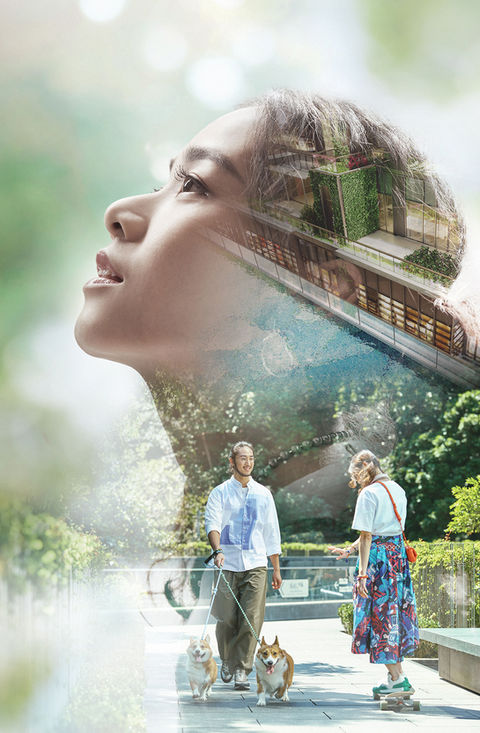 Henderson Land property campaign — double-exposure portrait photography by HAPLABORATORY Hong Kong